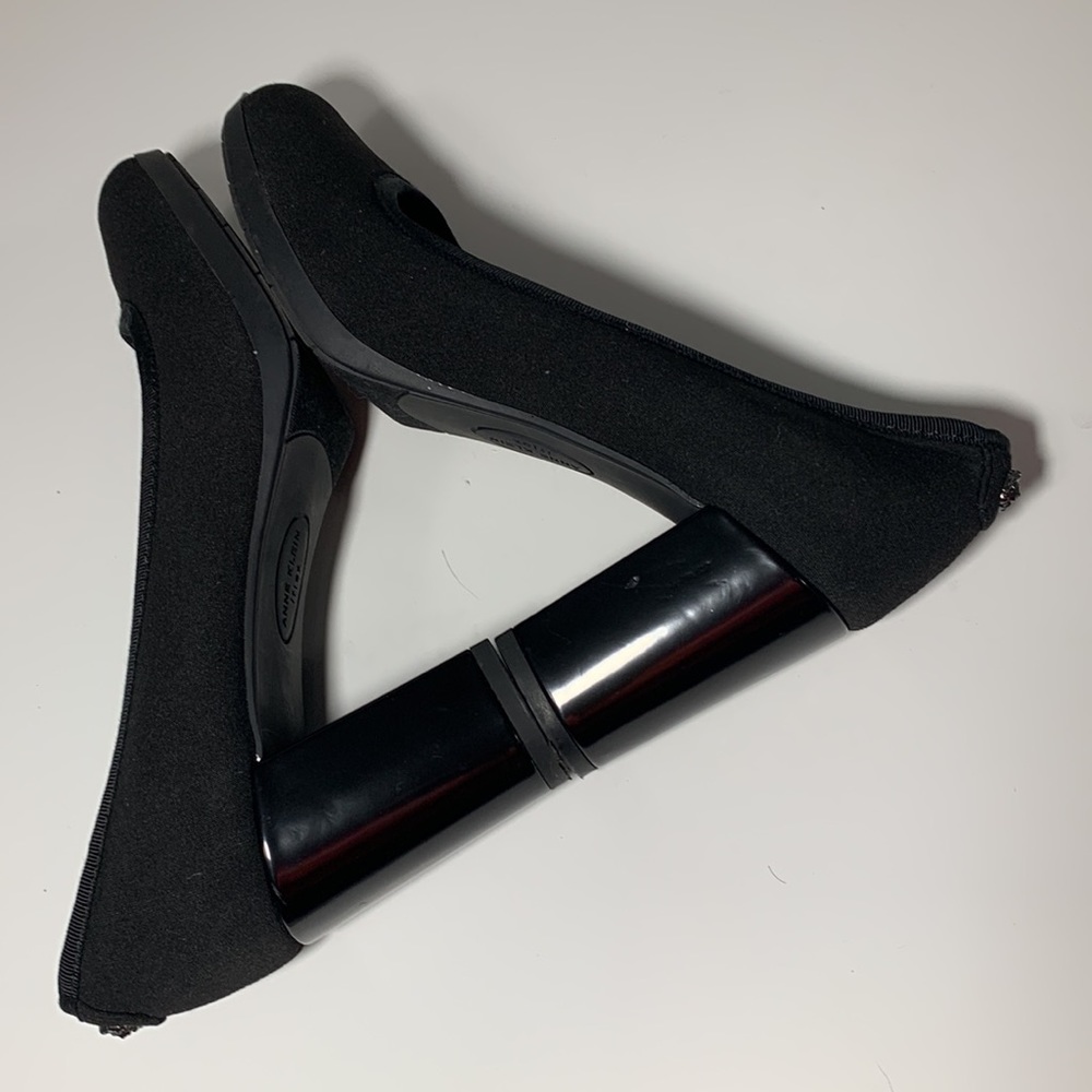 Anne Klein iflex heels in black, Size 6.5M very good condition, great fabric - Picture 6 of 9